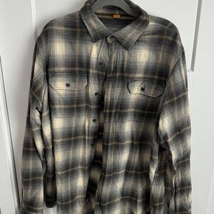 Tailor Vintage Black and Cream Plaid Casual Button Down Shirt